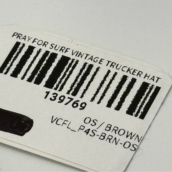 NWT Aviator Nation Pray For Surf Brown Trucker Hat Cap Embroidered Classic beach - Picture 5 of 13